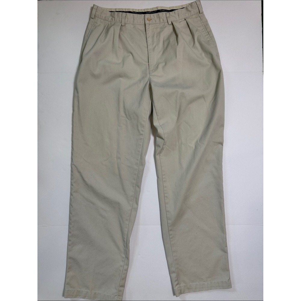 Polo Ralph Lauren Andrew Pant Mens 34x31 Khaki Tan Pleated Chino Made in USA